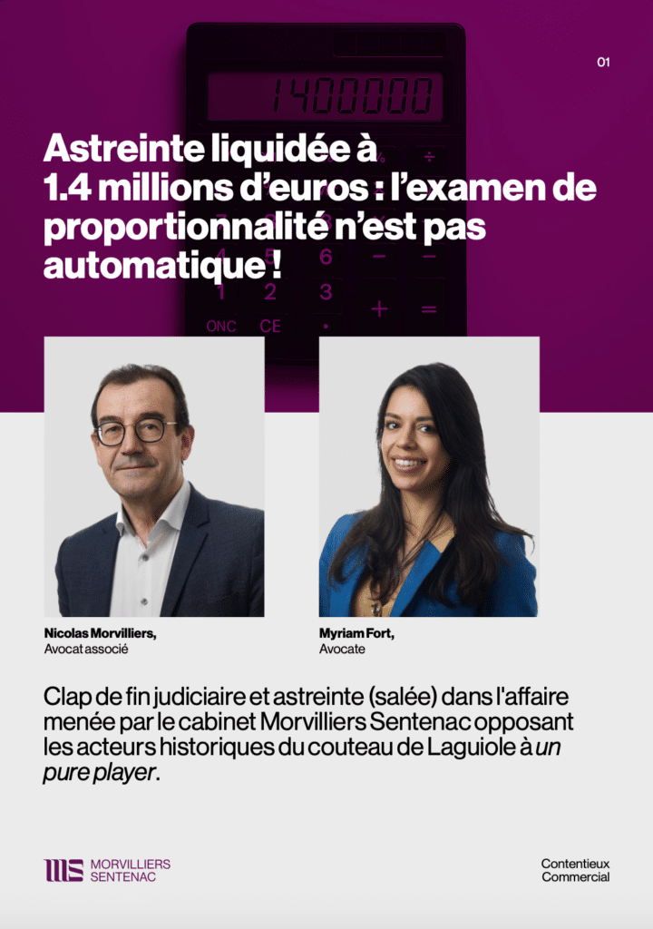 Illustration d’un article sur une astreinte liquidée à 1,4 million d’euros, affaire traitée par le cabinet Morvilliers Sentenac