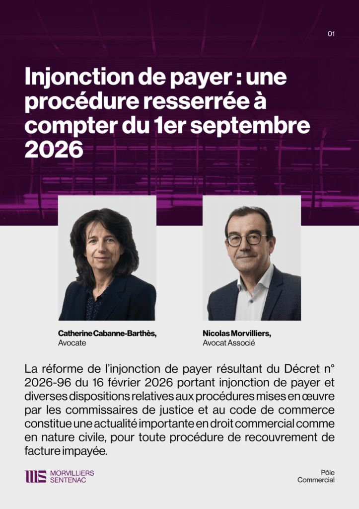 Illustration d'un article sur l'Injonction de payer traitée par le cabinet Morvilliers Sentenac