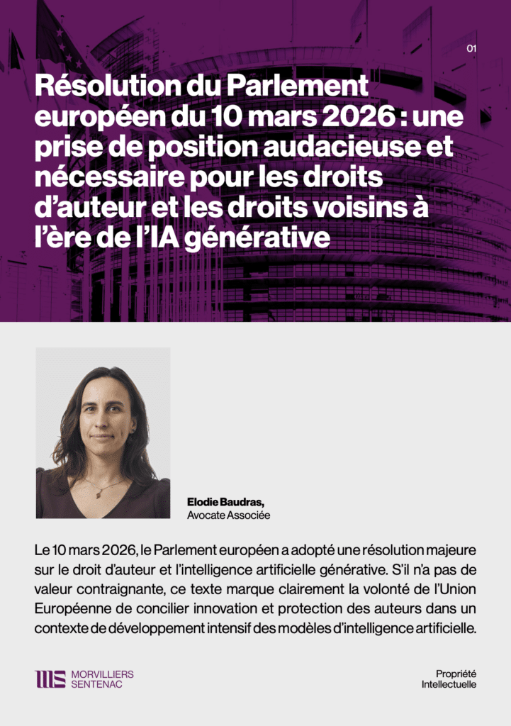 Illustration d'un article sur une Résolution du Parlement européen du 10 mars 2026 par le cabinet Morvilliers Sentenac